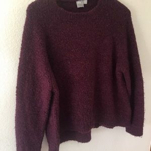 Fluffy crew neck sweater